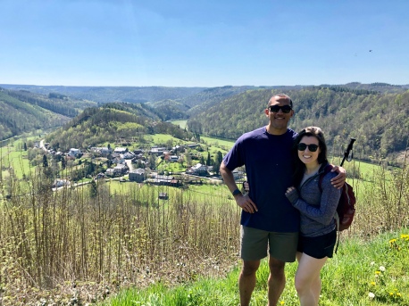 Hiking off our hearty brunch in the Ardennes