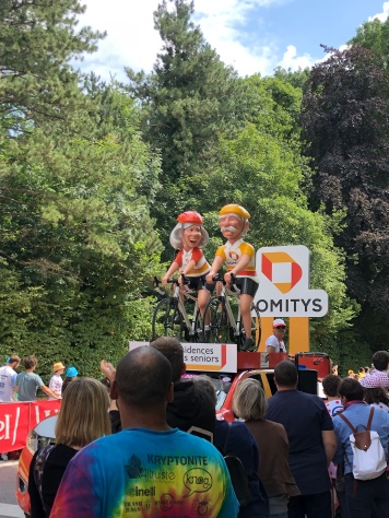 A favorite float of the Tour de France caravan that paraded through the Bois de la Cambre in 2019.
