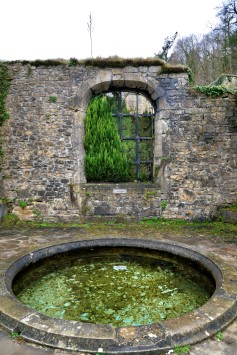 The Mathilde Fountain at the abbey, filled by the spring that still supplies water to the monastery and its brewery