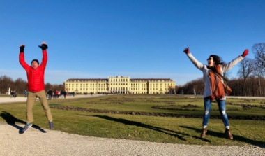 Schönbrunn Palace jumps in the garden