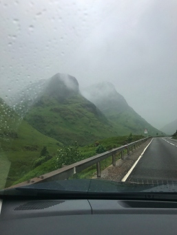 Views of the Scottish Highlands from the single lane roads